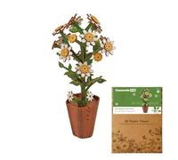 3D Puzzle DIY Wooden Flower Bouquet,Artificial Flowers Model Kits to Build,Creative Craft Set for Adults,Romantic Eternal Bloom Gift for Her on Valentine's Day,Christmas & Mother's Day (Chamomile)