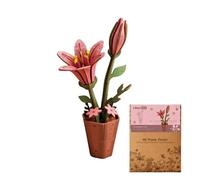 3D Puzzle DIY Wooden Flower Bouquet,Artificial Flowers Model Kits to Build,Creative Craft Set for Adults,Romantic Eternal Bloom Gift for Her on Valentine's Day,Christmas & Mother's Day (Lily)