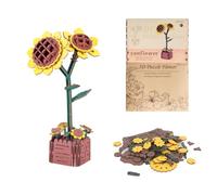 3D Puzzle DIY Wooden Flower, Wooden DIY Artificial Flower Model Kits Eternal Flowers Romantic Gift for Adults to Build Creative Home Decor Birthday Valentine's Day for Women