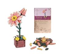3D Puzzle DIY Wooden Flower, Wooden DIY Artificial Flower Model Kits Eternal Flowers Romantic Gift for Adults to Build Creative Home Decor Birthday Valentine's Day for Women