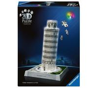 Ravensburger 3D Puzzle Iconics: 12008028 Tower of Pisa - with Light - Probably the Most Famous Leaning Tower in the World as Detailed and Illuminated Model