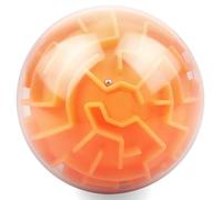 3D Puzzle Maze Ball Brain Teaser Toy, Logic Memory Game Sphere for Kids & Adults, Hand Eye Coordination & Reaction Speed Challenge Toy for Boys & Girls, Blue, (Orange)