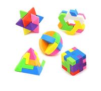 3D Puzzle Pencil Erasers, 10 PCS Take Apart Rubbers for Kids Novelty, Long Lasting Funny Puzzle Eraser