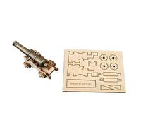 3D Puzzle Wooden Vintage Alloy Sailing Ship Cannon Set, 10-Piece Zinc Alloy Cannon with Basswood Carriage, Model Ship Upgrade Kit for DIY Builders & Collectors (Bronze)