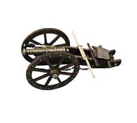 3D Puzzle Wooden Vintage Alloy Sailing Ship Cannon Set, 10-Piece Zinc Alloy Cannon with Basswood Lamination Carriage and Metal Accessory, Model Ship Upgrade Kit for DIY Builders & Collectors (Bronze)