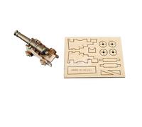 3D Puzzle Wooden Vintage Alloy Sailing Ship Cannon Set, 10-Piece Zinc Alloy Cannon with Basswood Lamination Carriage, Model Ship Upgrade Kit for DIY Builders & Collectors (Bronze)