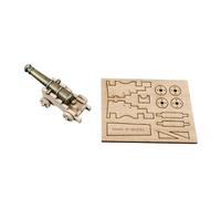 3D Puzzle Wooden Vintage Alloy Sailing Ship Cannon Set, 10-Piece Zinc Alloy Cannon with Beech Carriage, Model Ship Upgrade Kit for DIY Builders & Collectors (Bronze)