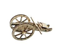 3D Puzzle Wooden Vintage Alloy Sailing Ship Cannon Set, 10-Piece Zinc Alloy Cannon with Black Walnut Carriage, Model Ship Upgrade Kit for DIY Builders & Collectors (Bronze)