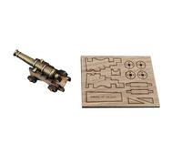 3D Puzzle Wooden Vintage Alloy Sailing Ship Cannon Set, 10-Piece Zinc Alloy Cannon with Black Walnut Carriage, Model Ship Upgrade Kit for DIY Builders & Collectors (Bronze)