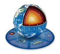 3D Puzzles for Ages 8-13, 3D Earth Globe Puzzle for Kids - Educational Globe DIY Model with Inner Core & Mantle Layers, Montessori Toys for Learn Geography