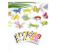 3D Puzzles for Kids, 25/100PCS 4 in 1 Educational Cartoon Puzzle Set with Animals Dinosaurs Insects Aircraft, Sensory Crafts for Teenagers, Fun Birthday Gift for Boys Girls (Insects(25 pcs))