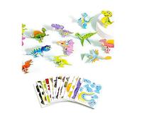 3D Puzzles for Kids, 25/100PCS 4 in 1 Educational Cartoon Puzzle Set with Animals Dinosaurs Insects Aircraft, Sensory Crafts for Teenagers, Fun Birthday Gift for Boys Girls (Dinosaurs(25 pcs))