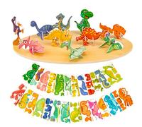 3D Puzzles for Teen, 25 PCS Educational Cartoon 3D Puzzle Kit, Engaging 3-D Puzzles Set for Teenagers Constructible, Ideal Fun Art Crafts Birthday for Adolescents, Dinosaur Themed