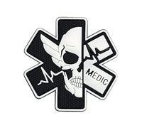 3D PVC Rubber EMT EMS Skull Medical Glow in the Dark Patch, Tactical Medicine Patch for Tactical Backpacks, Medical Bags, First Aid Kits, Outdoor Adventure Kits