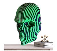 3D Quantum Skull - Glowing Prank Desk Ornament & Fidget Toy | LED Light-Up Skull Decor for Home, Office & Sensory Stimulation | Funny Glow-in-The-Dark Desktop Decoration (Green)