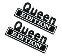 3D Queen Edition Sticker, 2 Pieces 3D Metal Car Decoration Waterproof - Queen Edition Emblem | For Trucks SUV Motorcycles Cars Doors Rear Panels