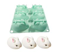 3D Rabbit Baking Moulds, 3D Easter Bunny Mold Silicone Rabbit Mold Chocolate Baking Mould for Jelly Cake Making Green, Easter Silicone