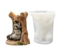 3D Raccoon Candle Mold | 3D Raccoon Craft Silicone Mold,Holiday Party Supplies for Weekday Thanksgiving Desktop Holiday School Centerpiece Birthday Dormitory