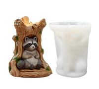 3D Raccoon Candle Mold|3D Stump Shaped Silicone Shape,Festive Party Supplies for Daily Use Thanksgiving Desktop Decoration Holiday School Table Centerpiece Birthday Student Room