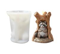 3D Raccoon Stump Silicone Mold,3D Cute Silicone Animal Mold | Aromatherapy Mould for School Party Holiday Home Birthday Desktop Apartment Desk Centerpiece Room