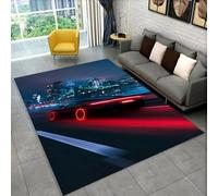 3D Racing Car Pattern Area Rug for Living Room Bedroom Sofa Dining Room Kitchen Bathroom Hallway Runner Non-slip Floor Mat Home Decorative Playroom Play Mat (Multi 1,80x160 cm)