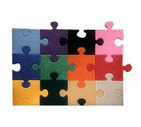 3D Rainbow Puzzle Felt Board, Interlocking Foam Tiles, Kids Floor Puzzle, Stimulates Visual Learning And Play, Flexible Layout, 12 Pieces, For Indoor, Home