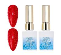 3D Raindrop Gel, 2Pcs Water Drop Gel Top Coat, 3D Nail Gel For Nails Art, 3D Rain Drop Effect Non-Wipe Glossy Shiny Nails Art Top Coat, Clear Dew Effect For DIY And Salon Nails