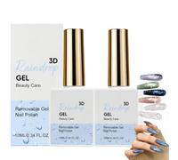 3D Raindrop Gel Duo,2PCS Water Droplet Nail Art Top Coat Kit,Water Drop Top Coat Gel,Soak Off UV LED Gel Polish for Wet Look 3D Nails Designs,Clear Dew Drop Effect Gels for DIY and Salon Nails (2Set)