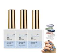 3D Raindrop Gel Duo,2PCS Water Droplet Nail Art Top Coat Kit,Water Drop Top Coat Gel,Soak Off UV LED Gel Polish for Wet Look 3D Nails Designs,Clear Dew Drop Effect Gels for DIY and Salon Nails (3Set)