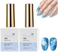 3D Raindrop Gel Duo,Raindrop Gel Polish,Water Droplet Nail Art Top Coat Kit,Water Drop Top Coat Gel Polish for Wet Look 3D Nail Designs,Clear Dew Drop Effect Gel for Salon Home Travel Outdoor (2 Pcs)