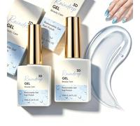 3D Raindrop Gel, Water Drop Top Coat Gel, Top Coat Gel Polish for Wet Look 3D Nail Designs, Clear Dew Drop Effect for DIY and Salon Nails (2pcs)