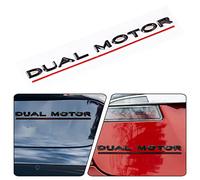 3D Raised Logo Tailgate Insert Letters Rear Emblems Compatible for Tesla Model 3/S/X/Y,3M Adhesive Backing,Matt Black,Dual Motor