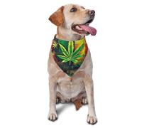 3d Reactive Rasta Leaf Printed Graphic Pet Triangle Scarf For Dogs & Cats, Adjustable Cute Pet Bandana For & Photo Shoots