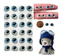 3D Realistic Doll Eyes - 9 mm Self-Adhesive Resin Eyes (24 pcs, 12 Pairs) in Blue & Gray - for Chibi Dolls, Polymer Clay, Amigurumi, Slime, Cold Porcelain, Scrapbooking Miniature DIY Crafts 329-9