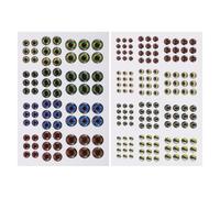 3d Realistic Fish Eyes Stickers Peel-and-stick Rounded Shape | Lifelike Details and Vivid Coloring, Versatile for Streamers and Spinnerbait Skirts, for Hobbyist Fly Tiers