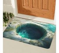 3D Realistic Pattern Carpets Optical Illusion doormat Indoor/outdoor rug Super Absorbent Diatomaceous Earth Bath Mat Ultra Thin- Non Slip Quick Dry Rug for Bathroom Shower, Fits Under Door(Q,60*90cm)