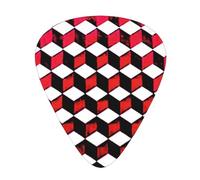 3d Red Checkered Guitar Picks Set-Premium Abs Material,Various Thicknesses-Enhance Your Playing Experience