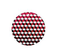 3d Red Checkered Round Fragrance Cards Set, Lavender Hanging Air Freshener For Car Home Decor, 10 Or 24 Pcs