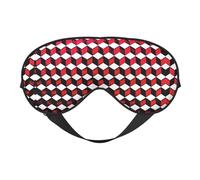3D Red Checkered Sleep Eye Mas Updated Design Light Blocking Night Eye Blinder Men Women Shift Work Travel