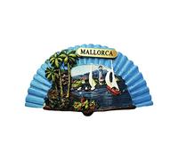 3D Refrigerator Magnet,Mallorca Spain Souvenir,Fan Shaped Hand-Made Fridge Magnet,Creative Home and Kitchen Decoration Magnetic Sticker