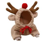 3D Reindeer Ears Outfit，Cute Moose Coat Outfits Hoodie，Polyester And Wool Blend Fabric，Breathable Warmth For Celebration Holiday Winter Dog Cat