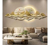 3D Relief Art Wall Decor with LED Light , Traditional Chinese Pine Wall Hanging Sculpture, Home Decoration with Wireless Remote Control