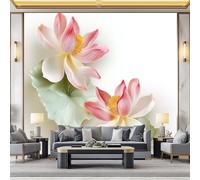 3D Relief Floral Photo Mural - 200 x 140 cm Non-Woven Premium Fleece Wall Mural - High Definition Art Print Teen Bedroom Game Room Decoration Environmental Friendly Chinese Style Photo Wallpaper