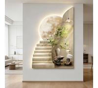 3D Relief LED Decorative Wall Mural, Landscape Wall Sculpture for Living Room, Office, Entrance, Study, Unique Artwork, 80 x 120cm