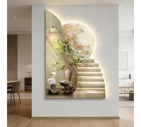 3D Relief LED Decorative Wall Mural, Landscape Wall Sculpture for Living Room, Office, Entrance, Study, Unique Artwork, 80 x 120cm