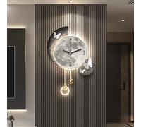 3D Relief LED Wall Art Clock, Decorative Sandstone Painting with Lights, Borderless Design for Home Entrance and Bedroom, 30 x 54 cm