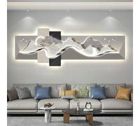 3D Relief LED Wall Art, Modern Decorative Landscape Sculpture, Background Painting for Living Room, Bedroom, Entryway, Stylish Home Décor (A 39.3 * 13.7IN)