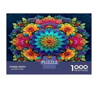 3D Relief Mandala 1000 Piece Difficult Puzzle Textured Vibrant Hues - Thick Sturdy Recycled Puzzle Board & Super Difficult 1000 Piece Puzzle - Adult Puzzle Enthusiasts 52x38cm/1000pcs Thoughtful Birth