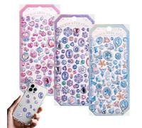3D Relief Stickers - Decorative Decals for Scrapbook and Planner Embellishment, Self-Adhesive Design with Raised Texture, Solid Craft Stickers for Notebook Journals Laptops Phone Cases Water Bottles