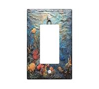 3D Relief Style Nautical Anchor Decorative Switch Cover Plate 1 Gang Single Rocker, Rustic Ocean Sea Electrical Faceplate for Bedroom Bathroom Decor, Vintage Standard Size Switchplate